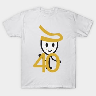 40th Birthday Cute Wine Glass T-Shirt